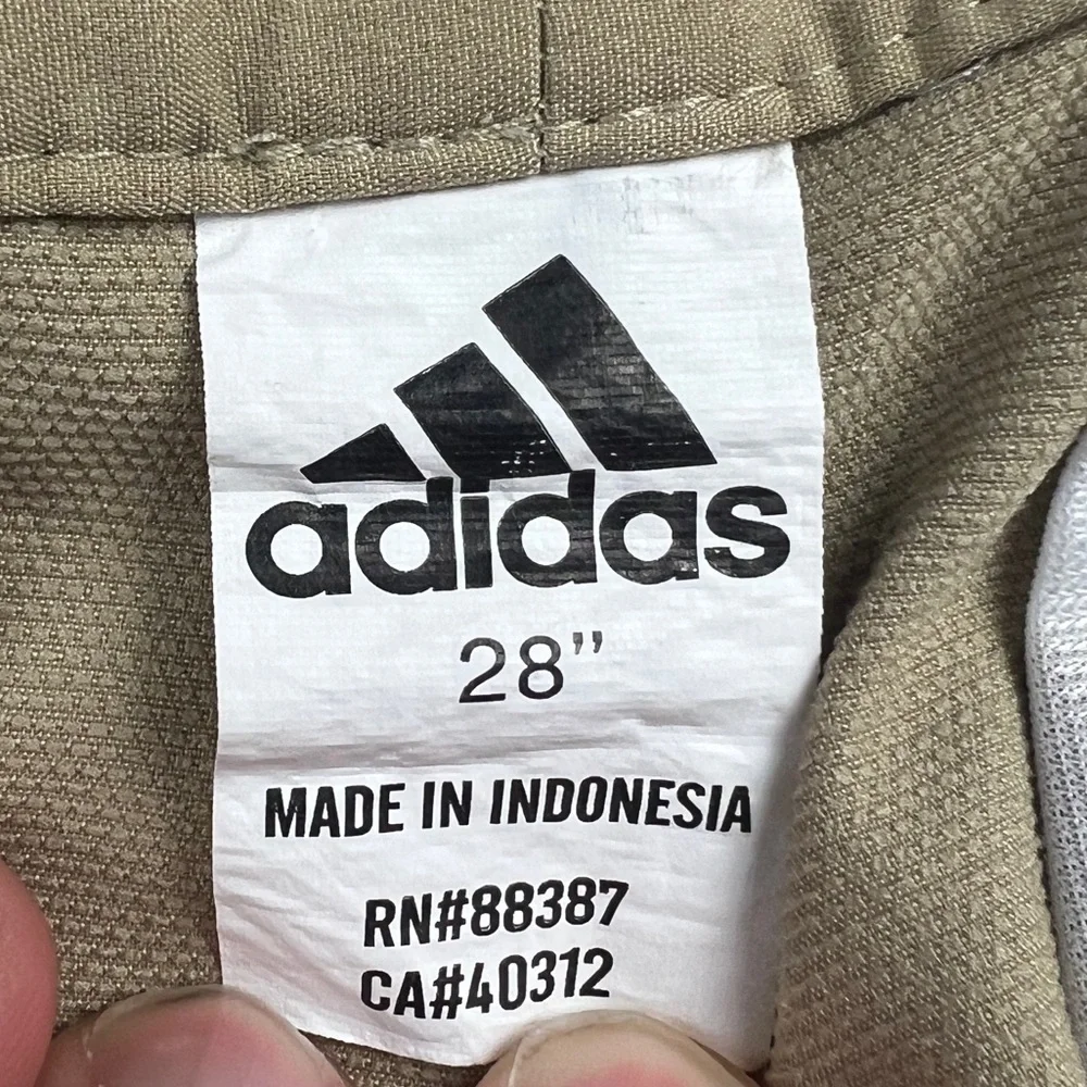 Adidas Shorts Mens 28 Golf Performance Chino Khaki‎ Tan 3 Stripes HG8844 10P001